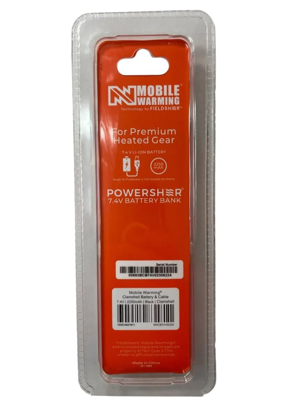 Mobile Warming Powersheer 7.4V Li-Ion Battery Bank 2250mAh Heated Gear SEALED